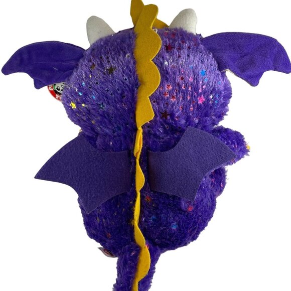 Dragon Wings Plush Purple Glitter Large Eyes Sparkle Stars u 16 in NEW - Picture 3 of 3